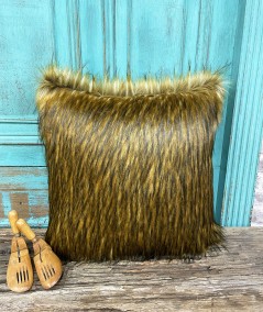 Luxury long haired ginger faux fur cushions