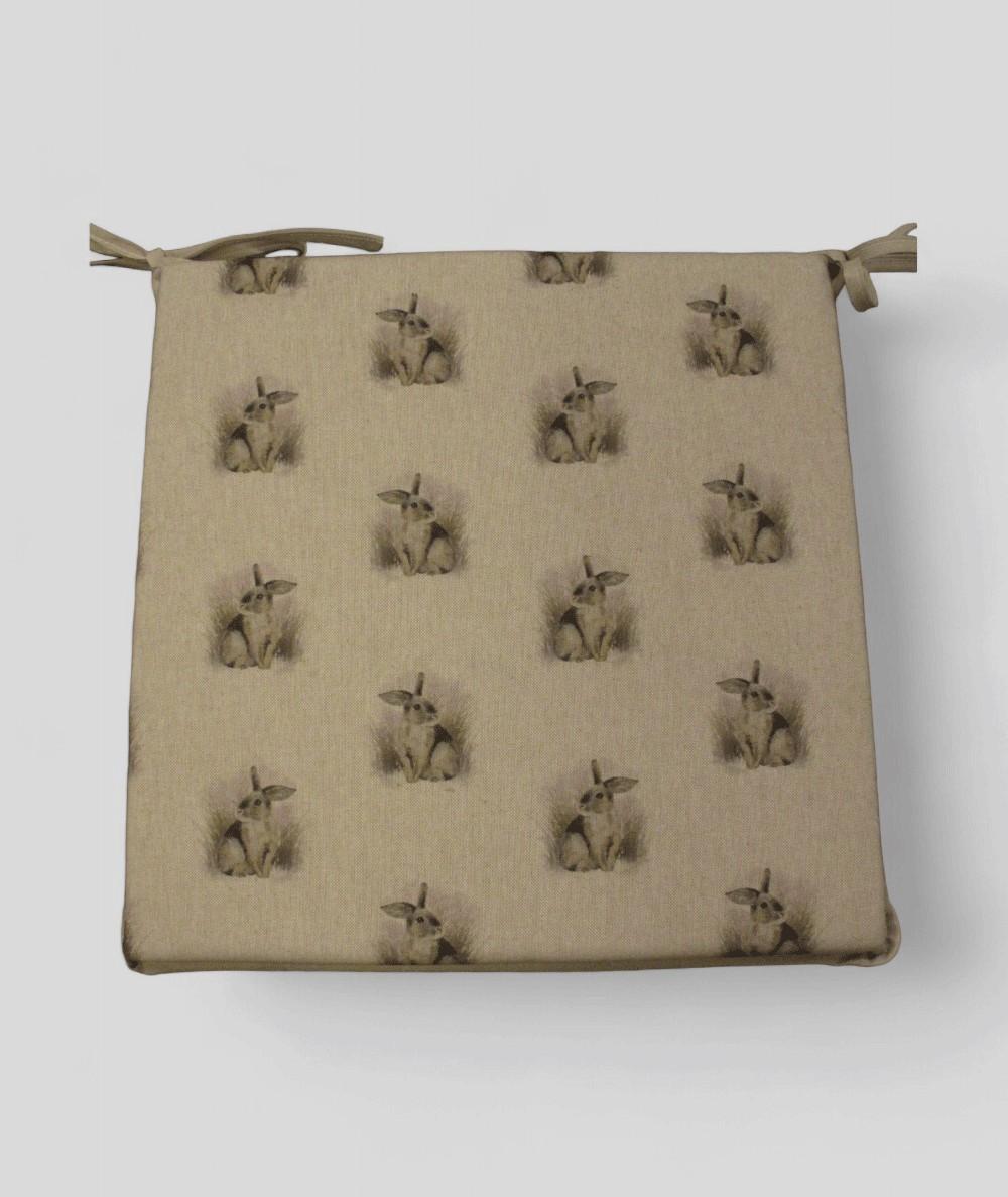 Small rabbit print reversible square seat pads Small rabbit print reversible square seat pads