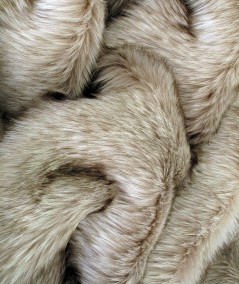 Two-tone beige faux fur fabric