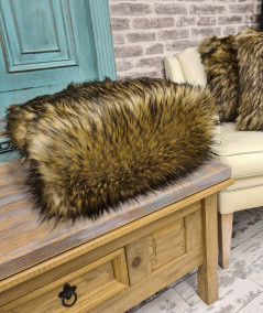 Luxury long haired brown faux fur bedspread