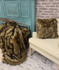 Long haired tri-coloured luxury faux fur cushion covers