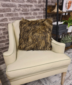 Long haired brown tri-coloured luxury faux fur cushions