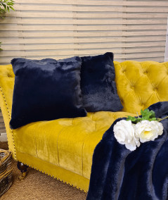 Navy blue fluffy cushions