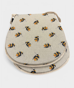 Small Bees reversible classic D chair pads