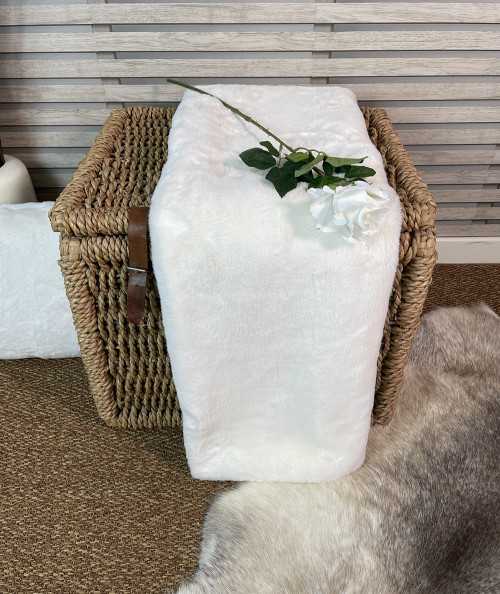 Luxury short haired cream faux fur blanket