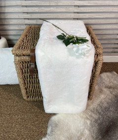 Luxury short haired cream faux fur blanket