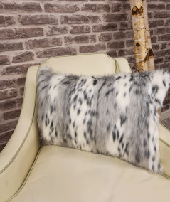 Grey and white animal print striped rectangular pillows