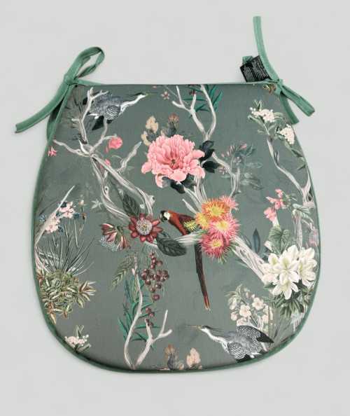 D Shaped Velvet Chinoiserie Seat Pads