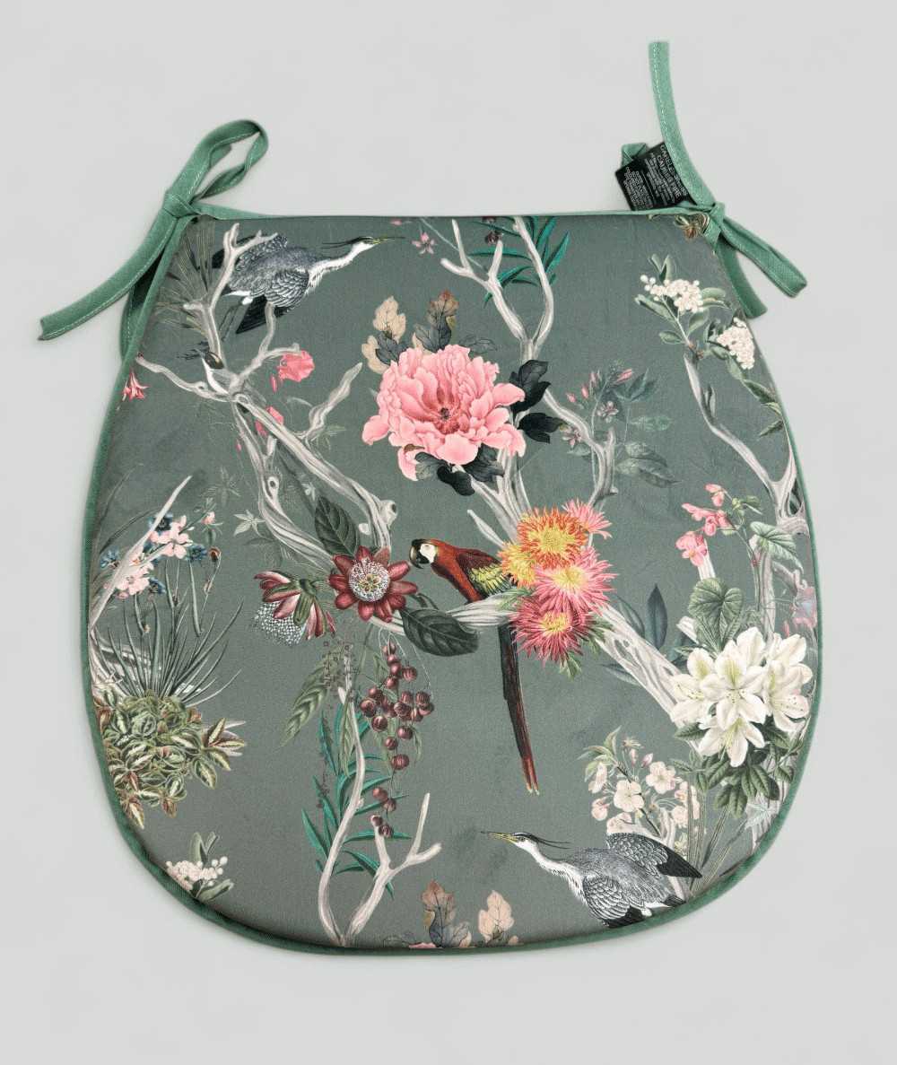 D Shaped Velvet Chinoiserie Seat Pads