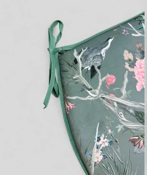 Classic D Shaped Velvet Chinoiserie Chair Pads