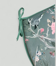 Classic D Shaped Velvet Chinoiserie Chair Pads