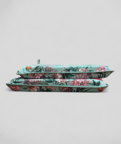 Square shaped luxury floral printed velvet chair cushions