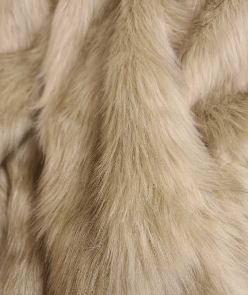 Close up image of the camel faux fur