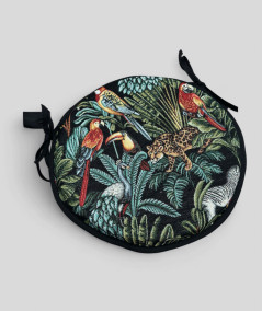Modern round bistro multi-coloured tropical seat pads