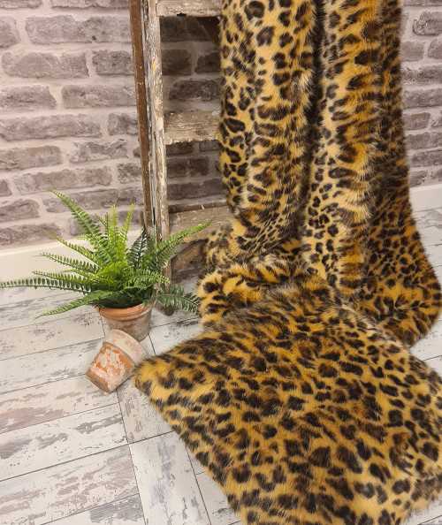 Leopard print faux fur pillows