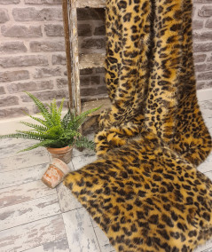 Leopard print faux fur pillows