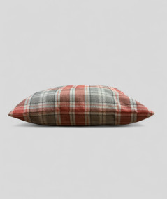 Grey and rust red checked cushions