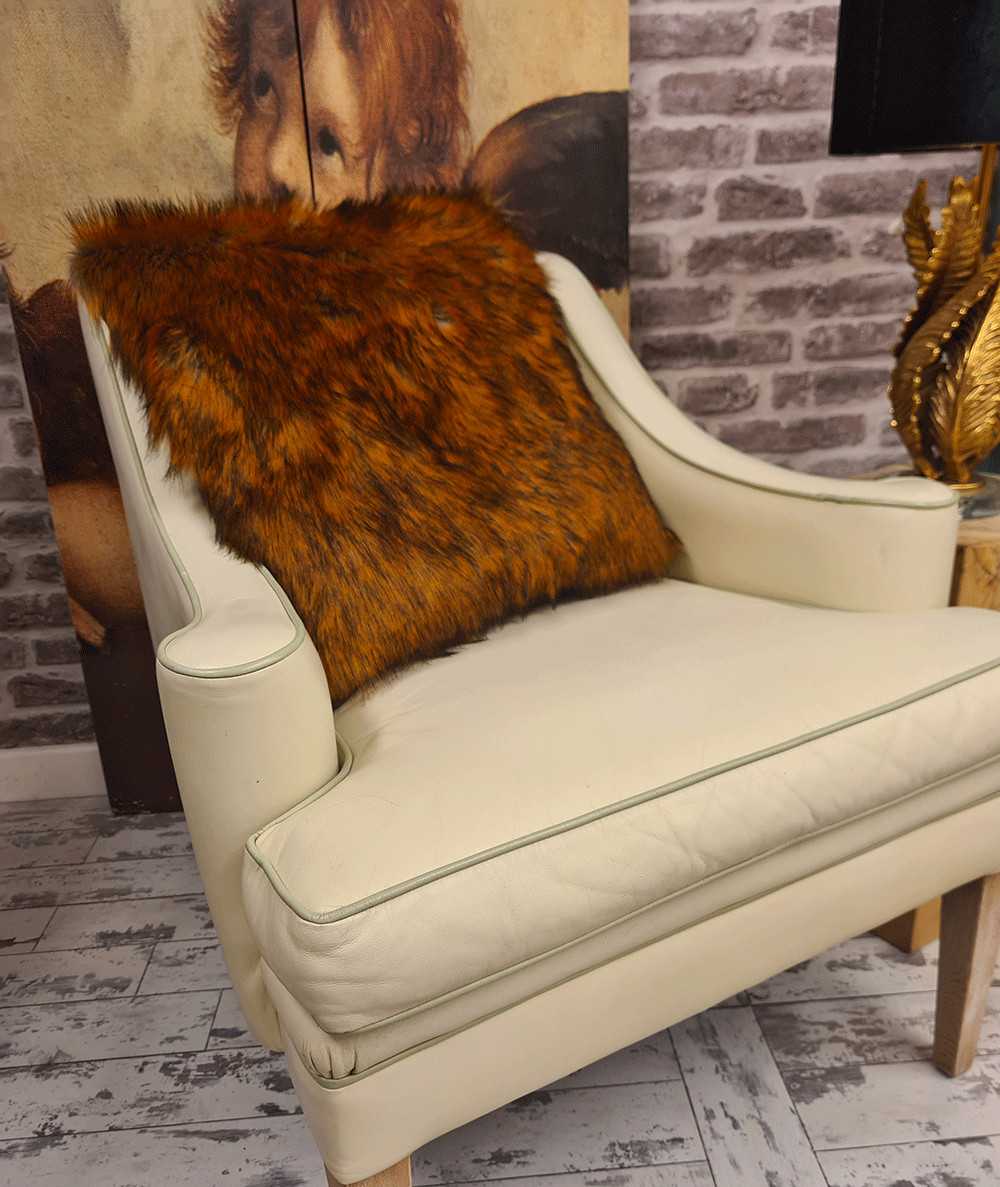 Brown fur cushions