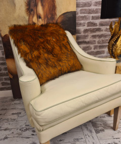 Brown fur cushions