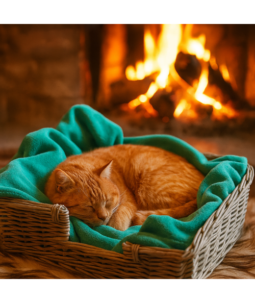 Aqua double sided fleece pet blanket