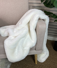 Luxury pale cream faux fur runner
