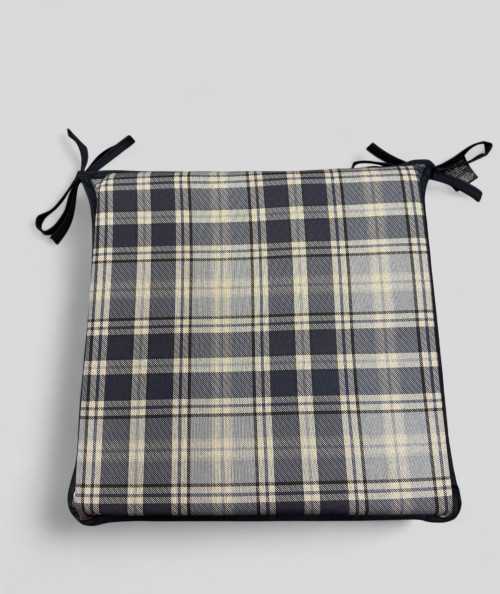 Highland Check Denim Square Seat Pads