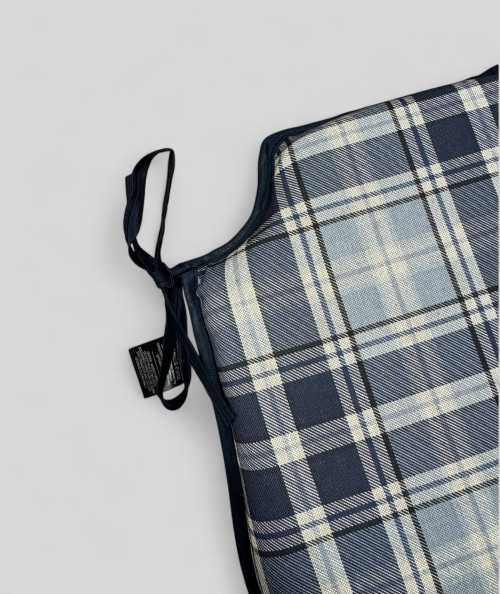 Blue Checked Spindle Shaped Chair Pads