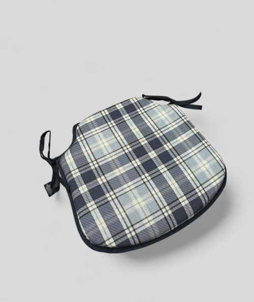 Blue Checked Spindle Shaped Seat Pads