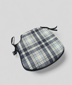 Blue Checked Spindle Shaped Seat Pads