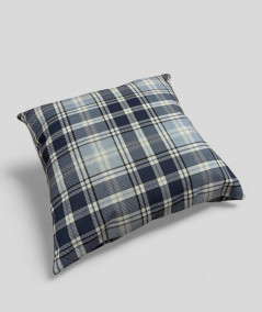 Blue Checked Square Sofa Cushions