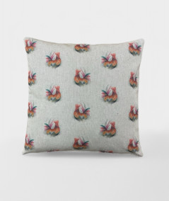 Reversible scatter cushions with a coloured rooster print