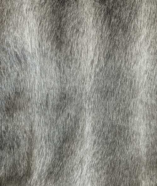 Light and dark grey striped fur fabric