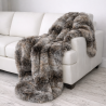 Grey Striped Faux Fur Throw | Fake Fur Throw Grey Wolf