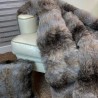 Grey Wolf Faux Fur Throw | Large Wolf Fur Throw | Sofa Throws
