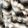 White Striped Fur Throw | Italian Wolf Faux Fur Throw | Faux Pelt Blanket