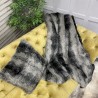 Black Striped Faux Fur Blanket | Wolf Faux Fur Throw