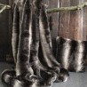 Dark Faux Fur Throw | Luxury Striped Fur Throw | Dark Chinchilla