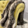 Dark Faux Fur Throw | Luxury Striped Fur Throw | Dark Chinchilla