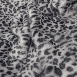 Leopard Print Faux Fur Throw | Animal Print Fur Throw | Grey Leopard