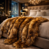 Red Fox Faux Fur Blanket | Synthetic Fur Blanket | Fake Fur Throws
