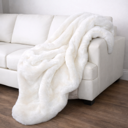 Cream Faux Fur Throw | Fake Fur Throw Richmond Cream