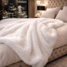 Cream Faux Fur Throw | Fake Fur Throw Richmond Cream