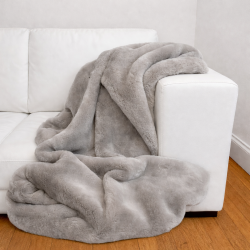 Luxury Taupe Fur Throw | Synthetic Fur Blanket | Richmond Taupe