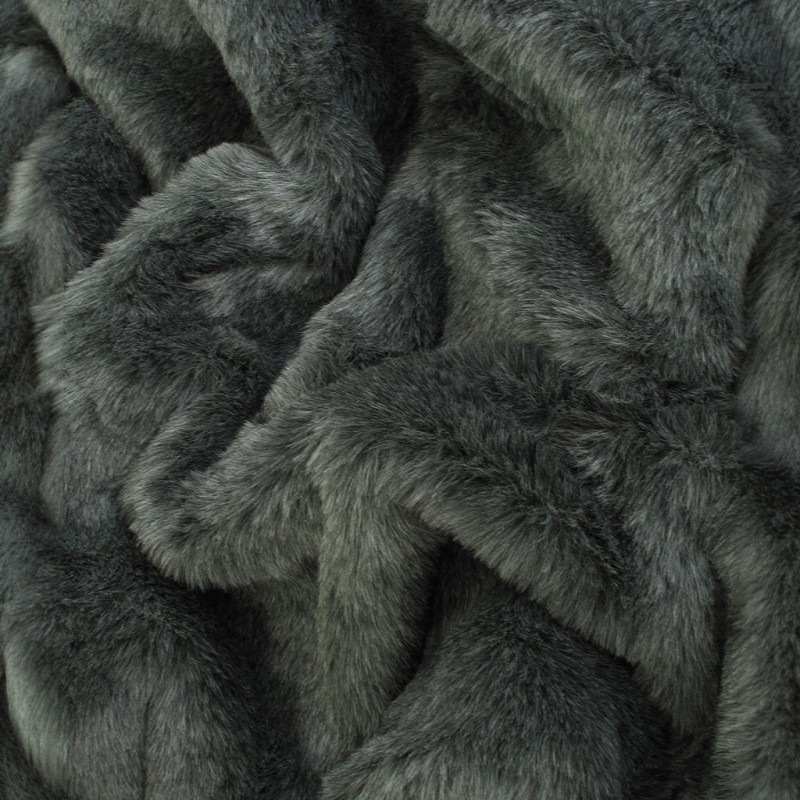 Grey Faux Fur Throw | Dark Faux Fur Throw | Grey Fake Fur Throw