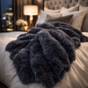 Grey Faux Fur Throw | Dark Faux Fur Throw | Grey Fake Fur Throw