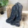 Grey Faux Fur Throw | Dark Faux Fur Throw | Grey Fake Fur Throw