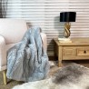 Light Grey Faux Fur Throw | Large Grey Sofa Throw | Gray Fur Throws