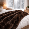 Brown Faux Fur Throw | Brown Fur Blanket | Brown Bison Fur Throw Blanket