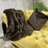 Bison Brown Faux Fur Throws | Large Fur Bedspreads and Sofa Throws