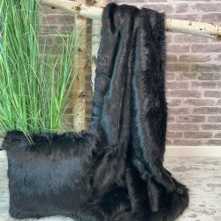 Black Bear Faux Fur Throw| Large Black Faux Fur Bedspread and Blankets